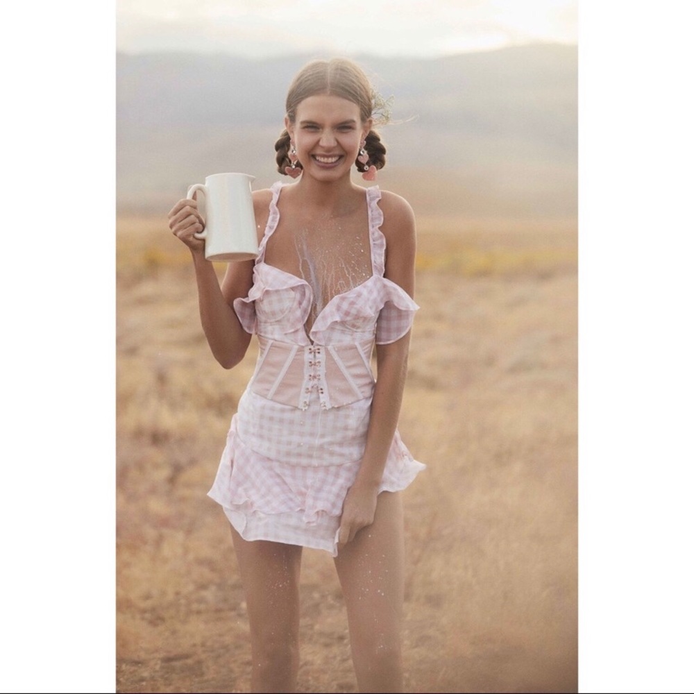 NWT For love and lemons Dixie ruffle mini dress